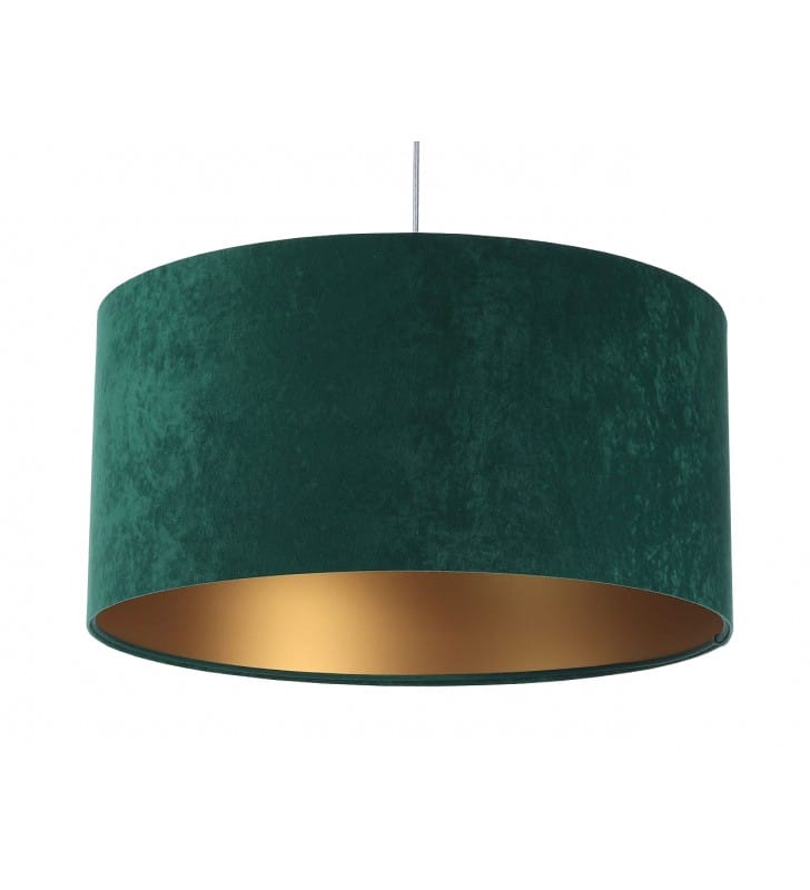 Zielono złota lampa wisząca Taida abażur z weluru do salonu sypialni jadalni nad stół