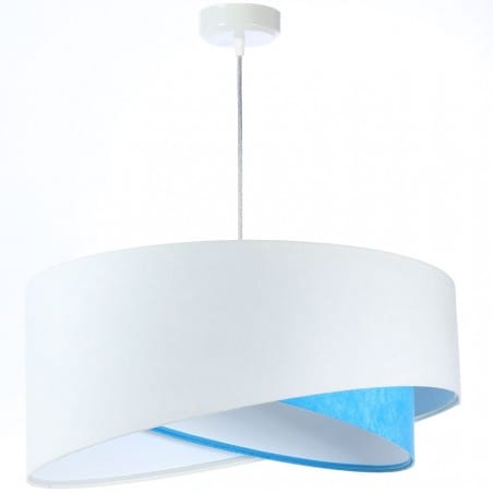 Lampa wisząca Aniela biało niebieska asymetryczna 50cm
