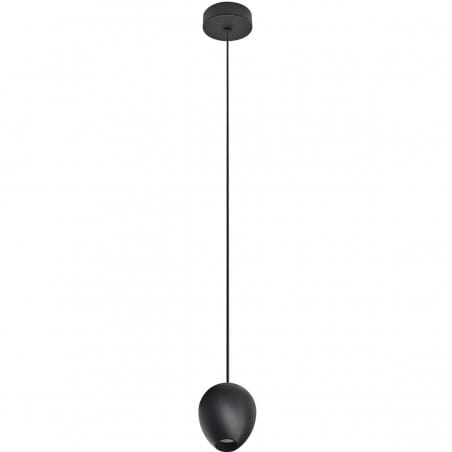Czarna pojedyncza lampa wisząca Ovum LED do salonu kuchni jadalni sypialni