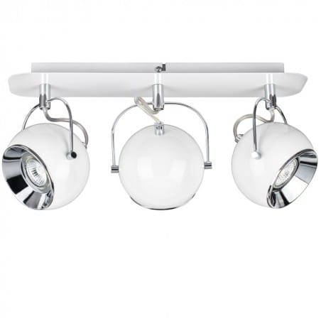 Lampa sufitowa reflektorek Ball biała kule na 3 żarówki GU10 styl nowoczesny detale chrom