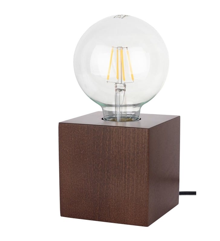 Minimalistyczna nowoczesna lampka drewniana Trongo