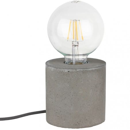 Mała nowoczesna lampka stołowa z betonu Strong szara walec