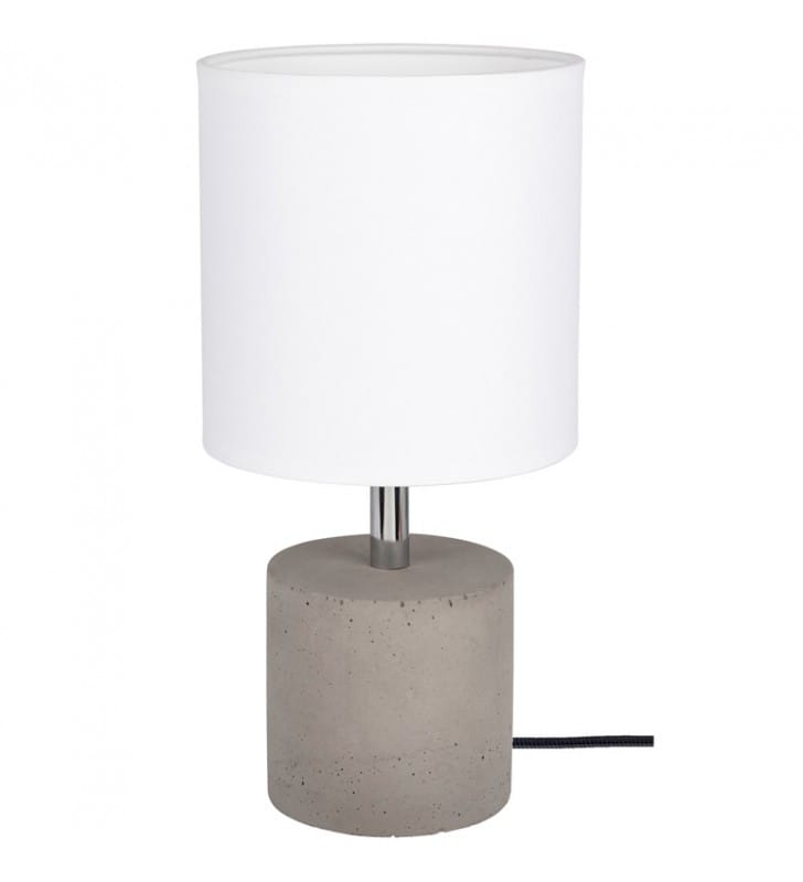 Nowoczesna lampa stołowa z betonową podstawą biały abażur Strong
