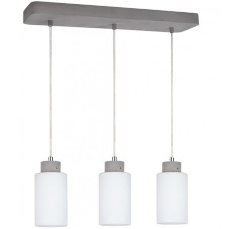 Lampa wisząca Karla belka 3 zwisy beton szklane białe klosze do salonu sypialni kuchni jadalni
