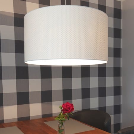 Lampa wisząca Leila abażur 50cm w kropki do salonu sypialni jadalni kuchni