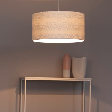 50cm lampa wisząca Leila abażur ze wzorem drewna do salonu sypialni jadalni kuchni