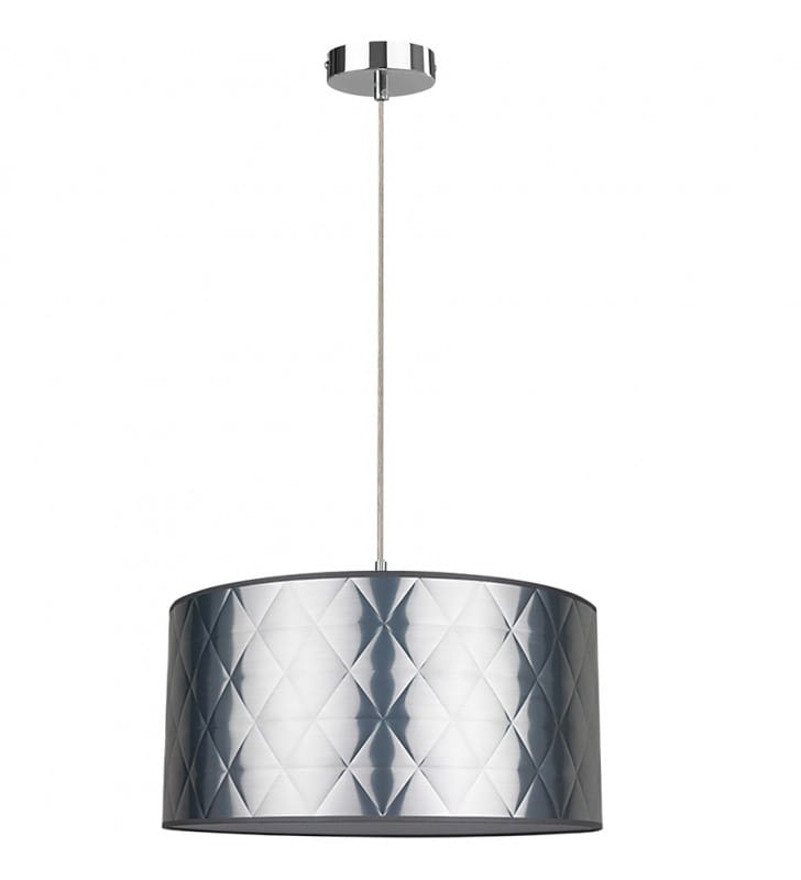 Nowoczesna lampa wisząca Maxima 50cm srebrna dekoracyjny abażur do salonu sypialni jadalni kuchni