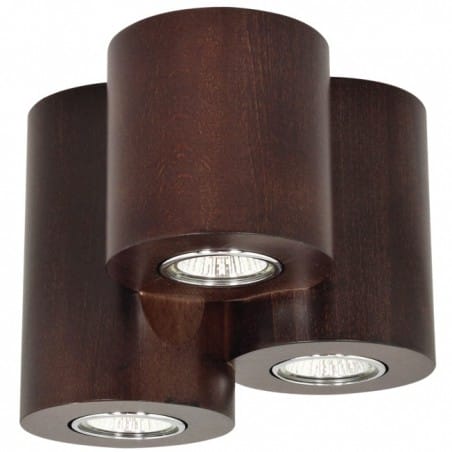 Lampa sufitowa Wooddream 3 punktowa downlight drewno w kolorze orzecha