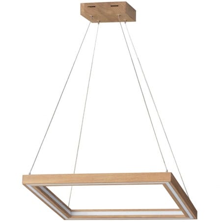 Lampa wisząca z drewna dębowego Legno kwadratowa 54cm nowoczesna