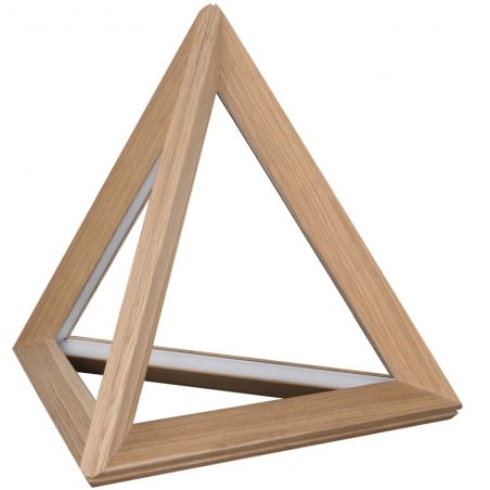 Lampa stołowa Trigonon dąb olejowany piramida z drewna do salonu sypialni na komodę