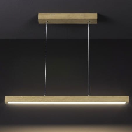 Lampa wisząca Smal2 LED dąb olejowany drewno podłużna liniowa ściemniacz dotykowy