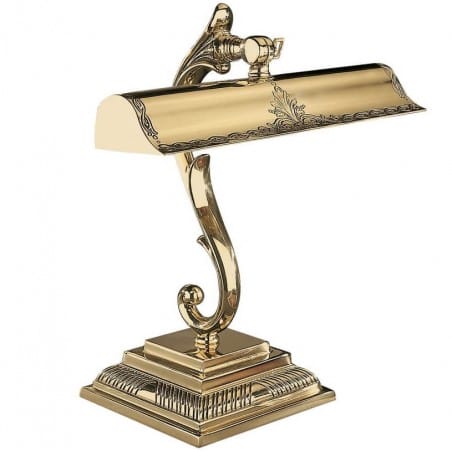 Złota lampa gabinetowa Adrano stylowa klasyczna wysoka jakość wykonania