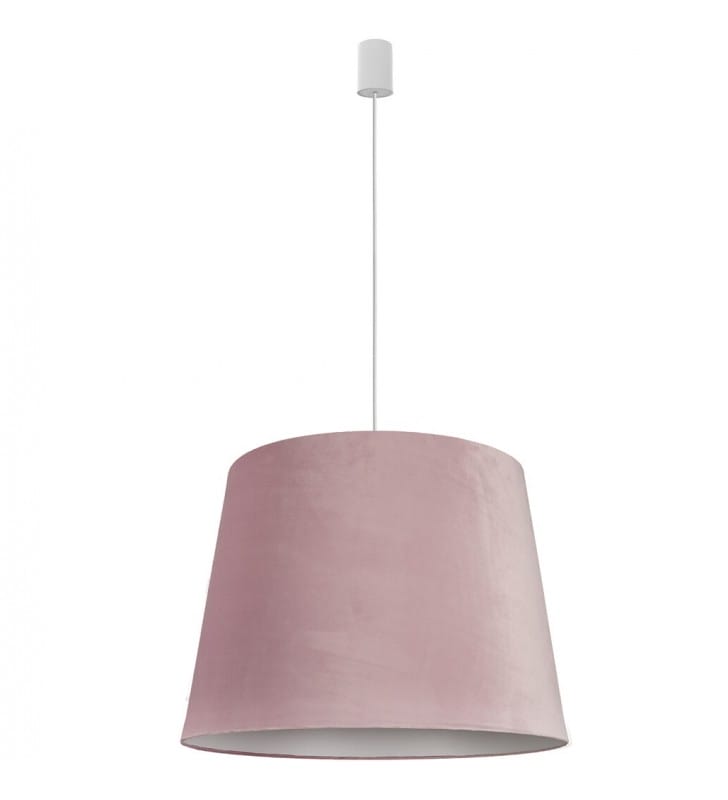 Różowa materiałowa lampa wisząca Cone abażur stożek 58cm do salonu jadalni sypialni