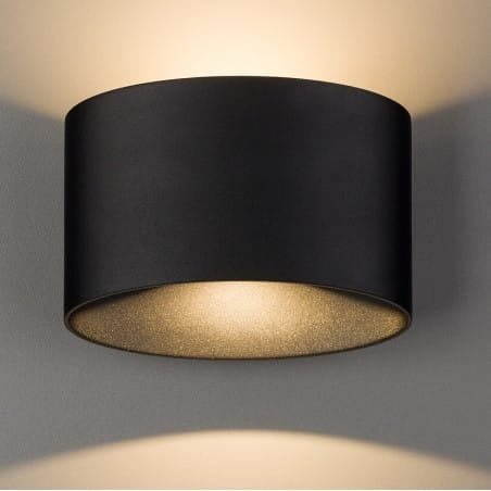 Czarna lampa zewnętrza na ścianę Ellipses LED loft