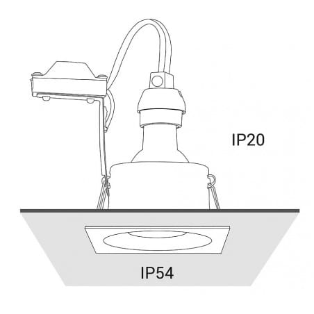 Oprawa podtynkowa Delta czarna kwadratowa łazienkowa IP54 GU10