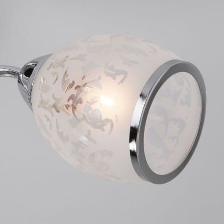 Lampa sufitowa Lisa 3 punktowa chrom szklane klosze z dekorem