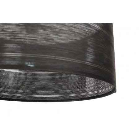 Czarna lampa wisząca Kanefer z abażurem z tkaniny strukturalnej okrągła nowoczesna do salonu sypialni jadalni kuchni