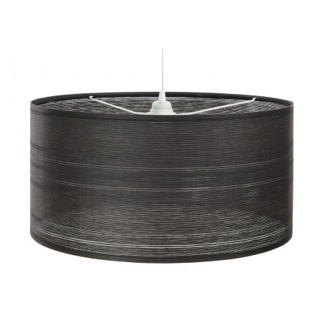 Czarna lampa wisząca Kanefer z abażurem z tkaniny strukturalnej okrągła nowoczesna do salonu sypialni jadalni kuchni
