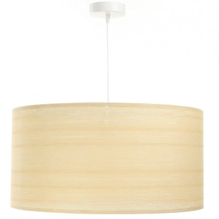 Kremowa lampa wisząca Katielo abażur tkanina strukturalna nowoczesna do salonu sypialni jadalni kuchni 3 rozmiary