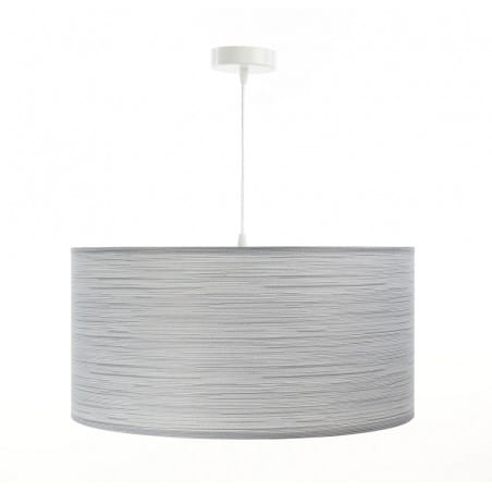 Abażurowa 50cm szara lampa wisząca Kimly z tkaniny strukturalnej np. nad stół do jadalni