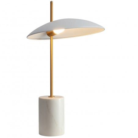 Designerska nowoczesna stylowa lampa Vilai biała ze złotym wykończeniem podstawa marmur