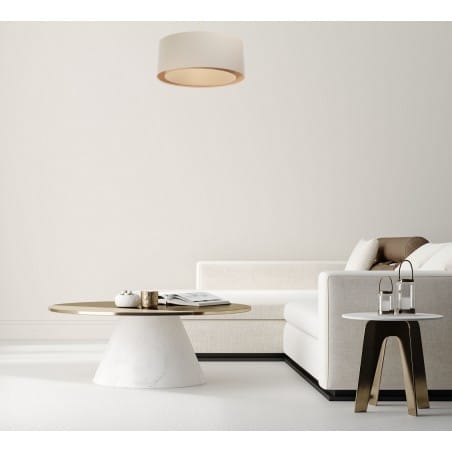 Abażurowa materiałowa kremowa lampa wisząca Talha w stylu boho do salonu sypialni jadalni kuchni - OD RĘKI