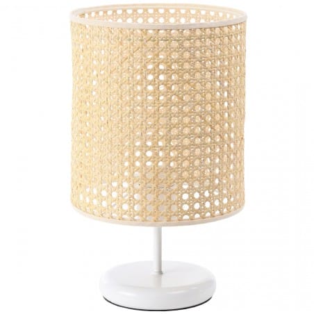 32cm lampa stołowa z rattanu Anani biała podstawa do salonu sypialni