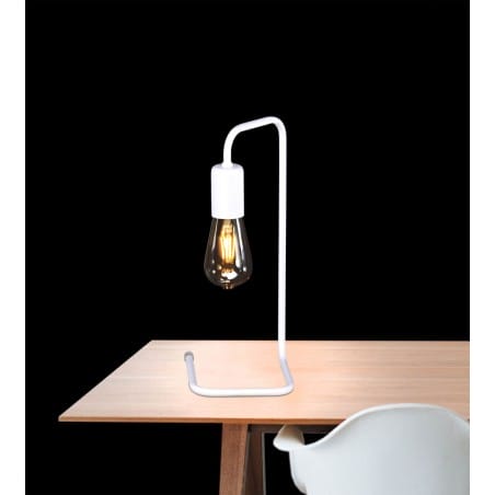 Minimalistyczna loftowa biała matowa lampa stołowa Peka - DOSTĘPNA OD RĘKI