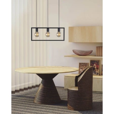 3 punktowa nowoczesna lampa wisząca Lavaya czarna do jadalni kuchni salonu sypialni w stylu loftowym industrialnym