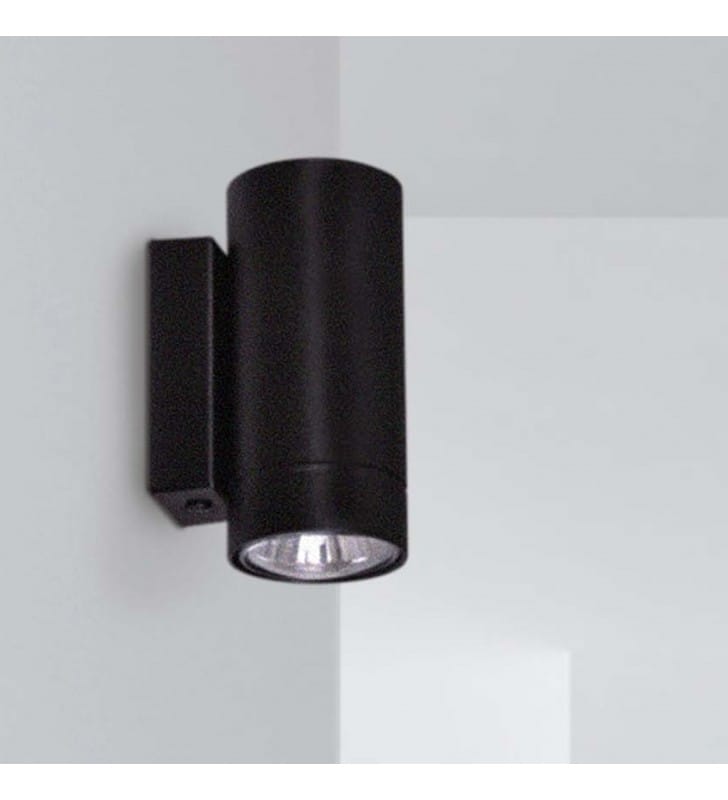 Kinkiet Dopik czarny jednokierunkowy światło w dół styl techniczny
