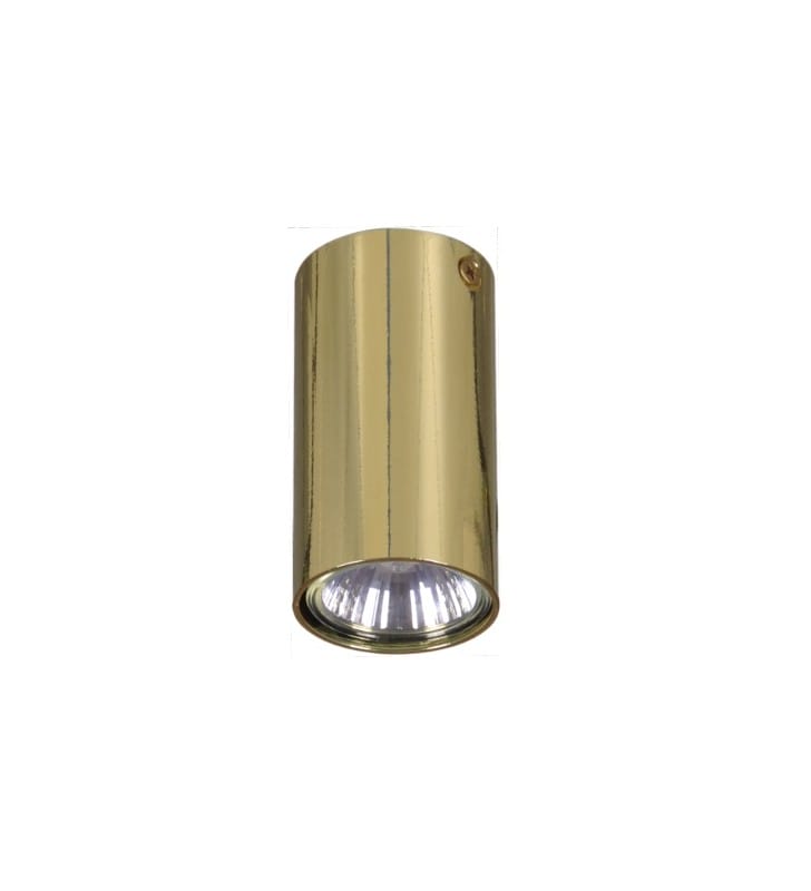 Mała lampa natynkowa typu downlight Cork złota okrągła walec 10cm