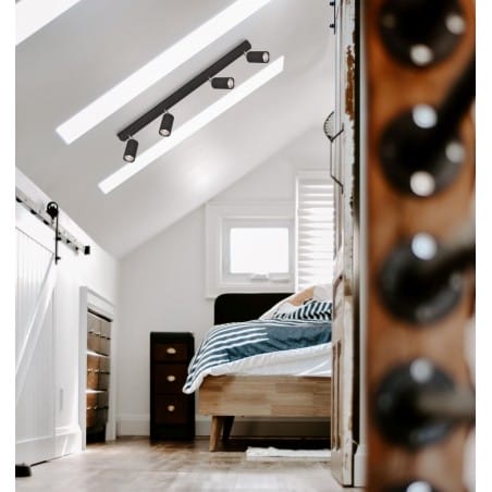 Lampa sufitowa Monti czarna 4 punktowa do salonu sypialni na przedpokój hol