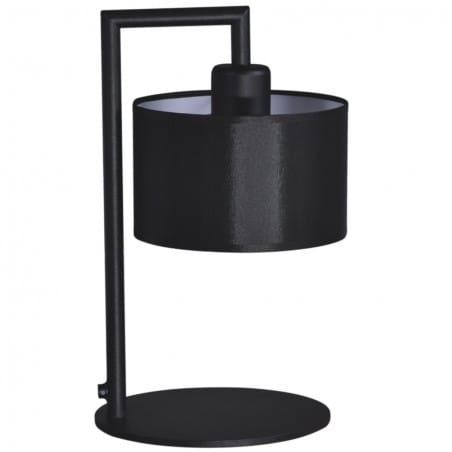 Czarna lampa stołowa Simone Black na stolik nocny komodę styl nowoczesny
