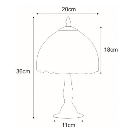 Teco witrażowa lampa stołowa z kwiatami wysokość 36cm brązowa klasyczna podstawa