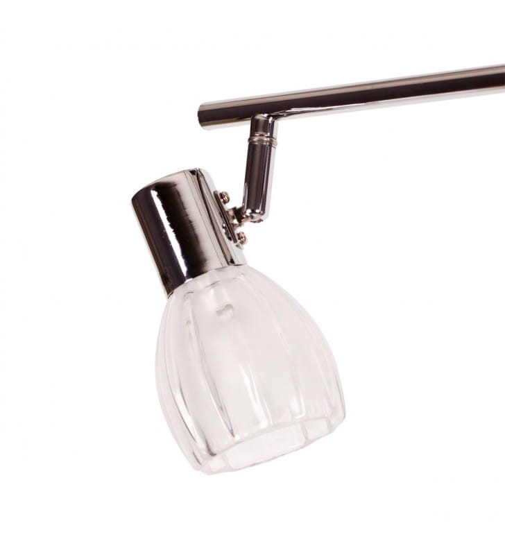 Lampa sufitowa Embo chrom 3 szklane klosze na belce do salonu sypialni na przedpokój