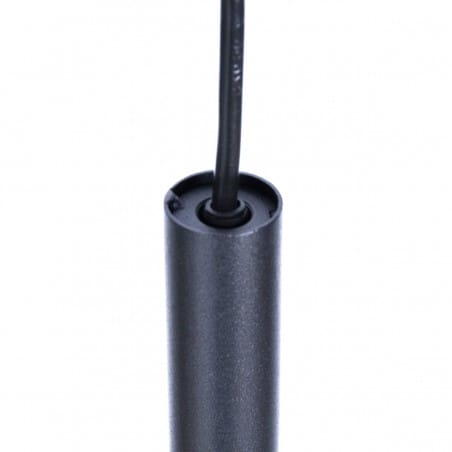 Potrójna nowoczesna lampa wisząca Gelato czarna wąskie długie klosze