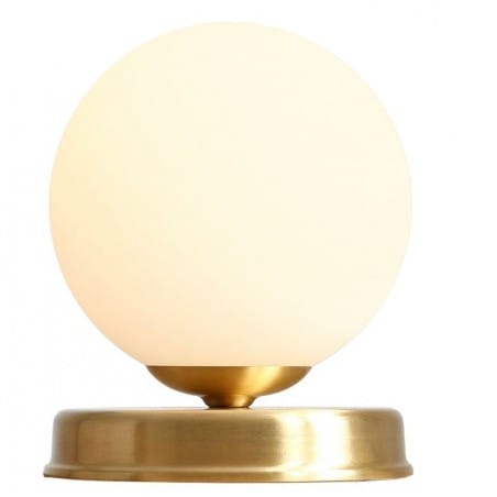 Mała złota nowoczesna lampka stołowa Ball szklany klosz kula