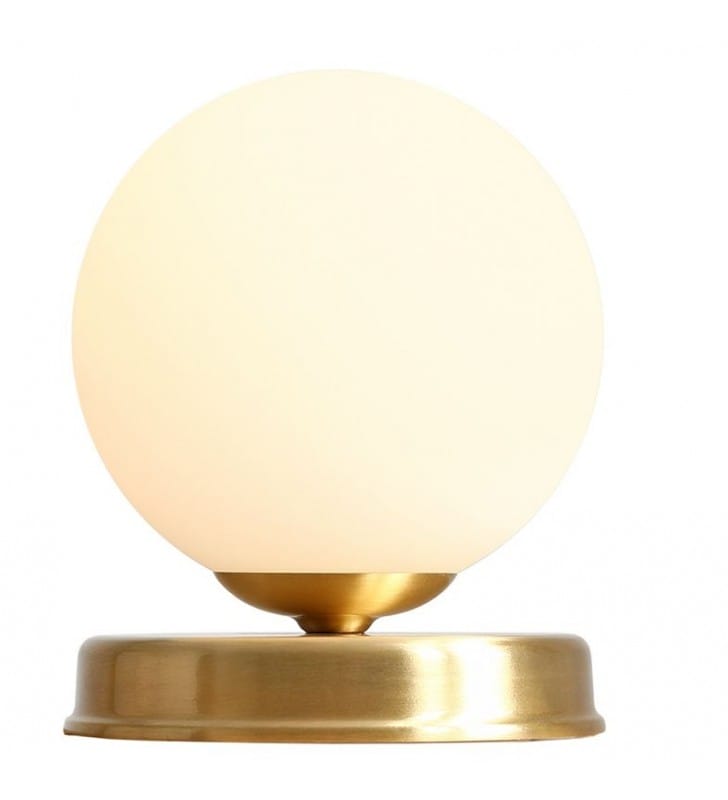 Złota nowoczesna lampka stołowa nocna Ball szklany okrągły klosz