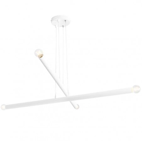 Tubo biała lampa wisząca 2 metrowe poprzeczki nowoczesna minimalistyczna prosta forma
