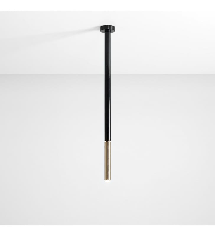 Czarno złota oprawa sufitowa Stick styl nowoczesny ruchomy klosz wysokość 54cm do salonu sypialni jadalni na korytarz