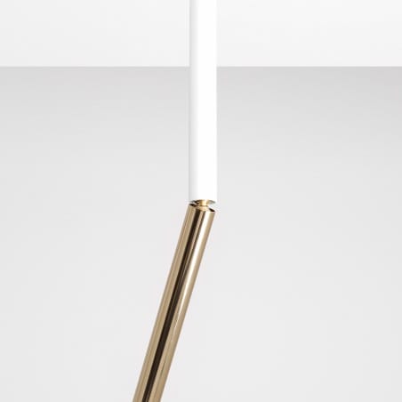 Biało złota lampa sufitowa Stick w stylu nowoczesnym ruchomy klosz wysokość 54cm