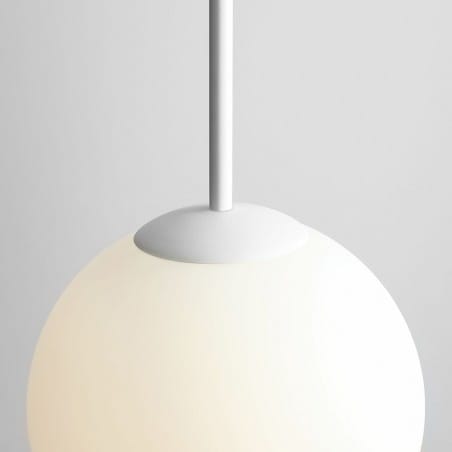 Lampa wisząca Bosso biała okrągła pojedyncza szklana 30cm do kuchni salonu jadalni sypialni