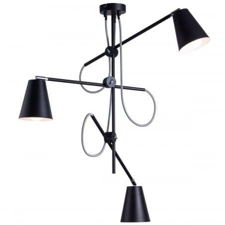 Nowoczesny czarny żyrandol lampa wisząca Arte 3 żarówki styl loft industrialny regulacja ramion