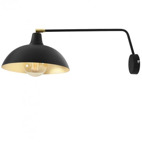 Lampa ścienna Espace czarna okrągły klosz metal styl loftowy industrialny