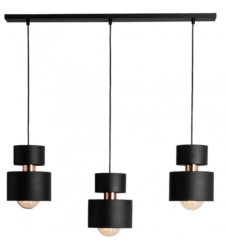 Potrójna lampa typu zwis Kadm czarna E27 do salonu jadalni kuchni sypialni styl nowoczesny