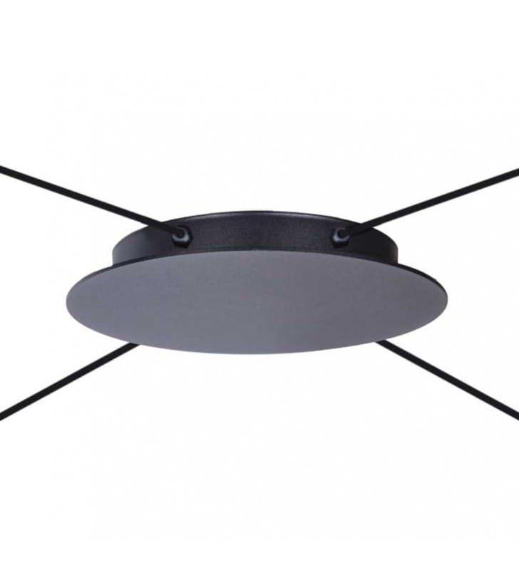 4 zwisowa nowoczesna lampa Puerto regulowany rozstaw ramion czarna styl techniczny