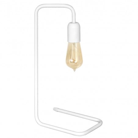 Biała metalowa minimalistyczna lampa stołowa Eko White lewa