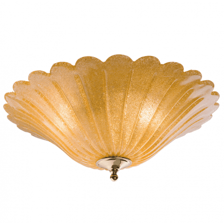 Klasyczny złoty plafon ze szkła Bacelo średnica 45cm 3 żarówki do stylowego salonu sypialni przedpokoju