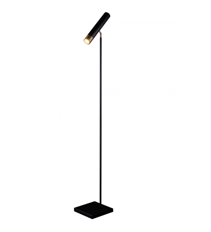 Lampa stojąca Eido czarna z patynowym detalem na kloszu styl nowoczesny minimalistyczny