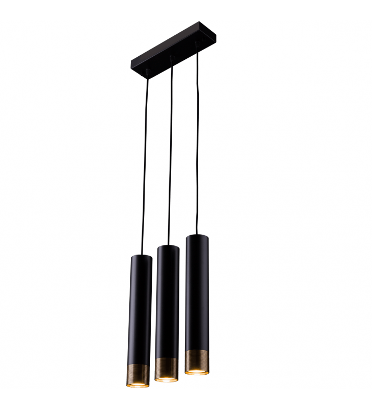 Potrójna nowoczesna czarno patynowa lampa wisząca Eido do salonu sypialni jadalni kuchni